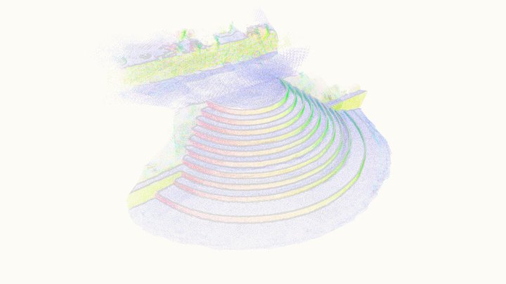 Color Pencil Sketch of Semicircular Steps 3Dscan 3D Model