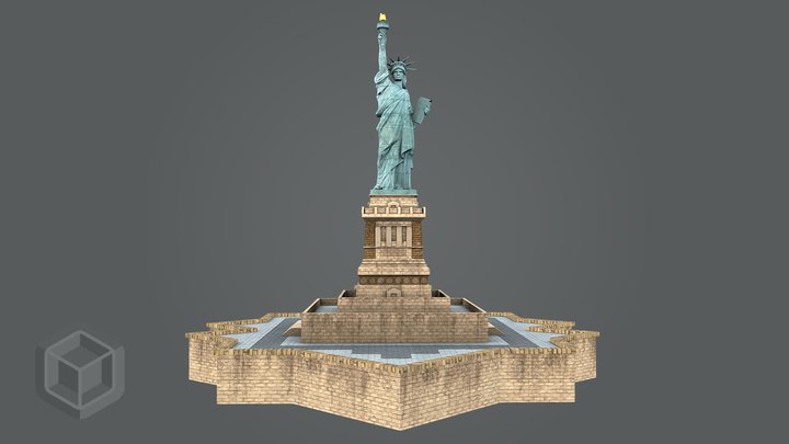 Low Poly Statue Of Liberty New York 3D Model