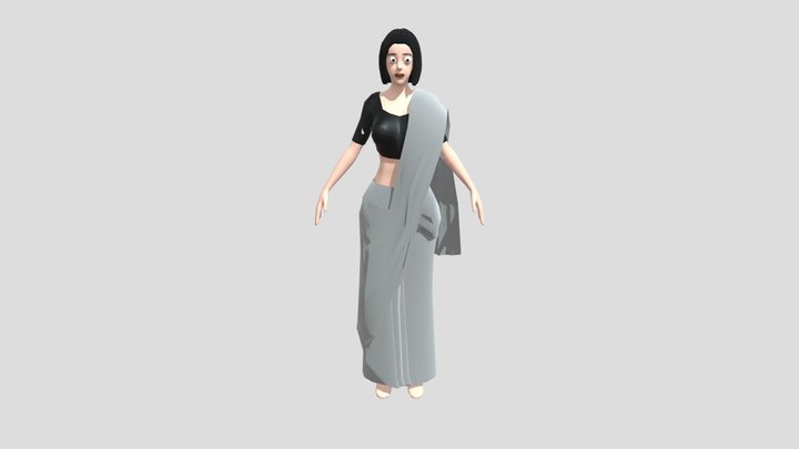 FEMALE IN SAREE 3D Model