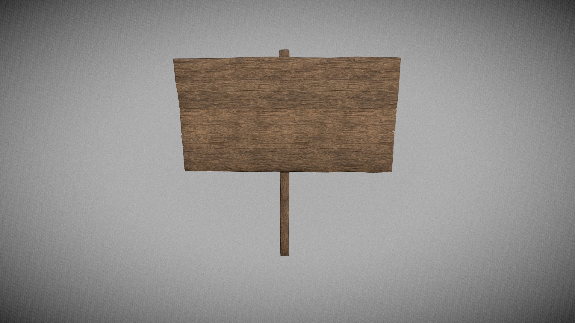 3D model Old Sign - This is a 3D model of the Old Sign. The 3D model is about a wooden table with a white background.