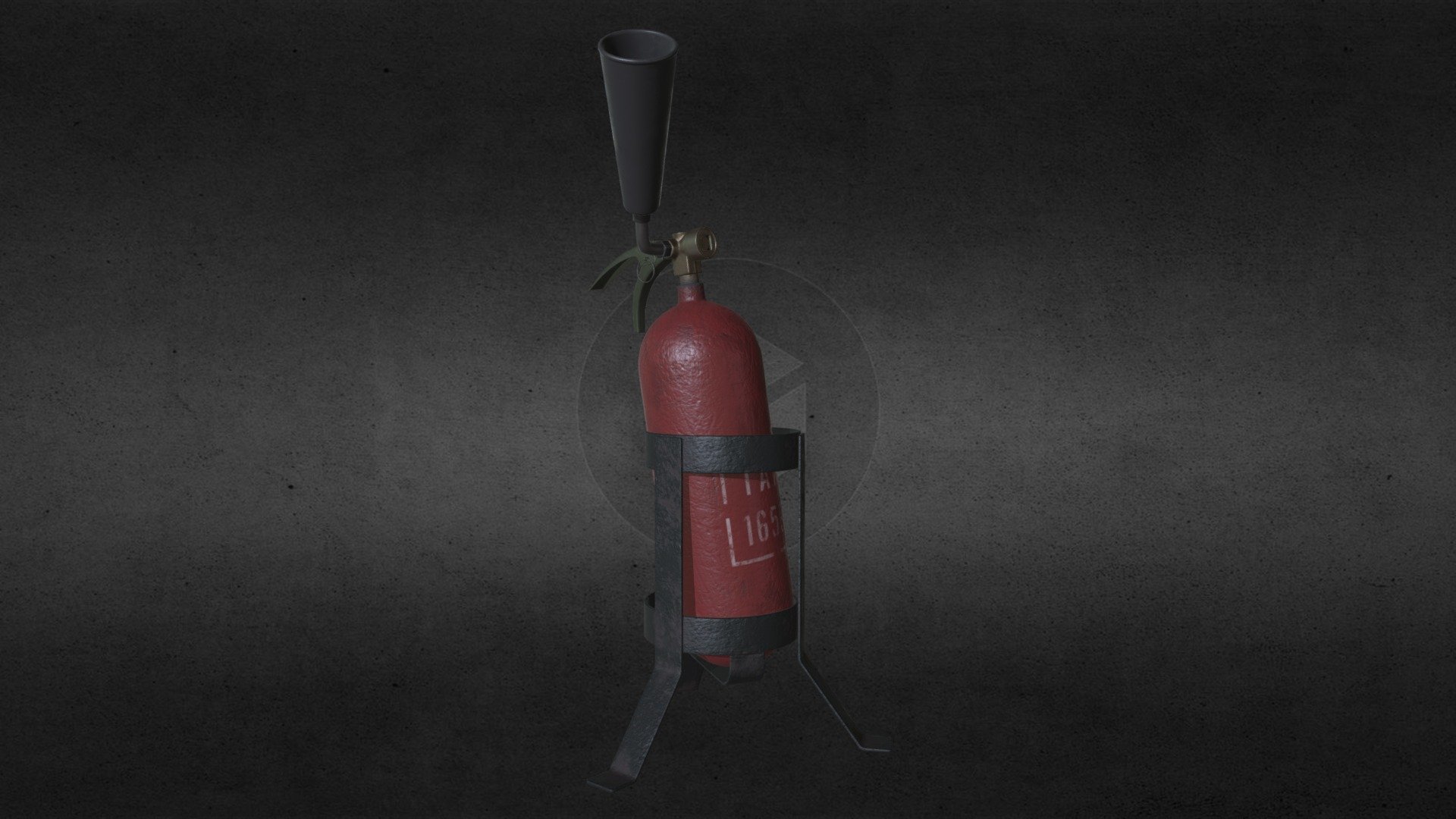 Old carbon dioxide fire extinguisher.