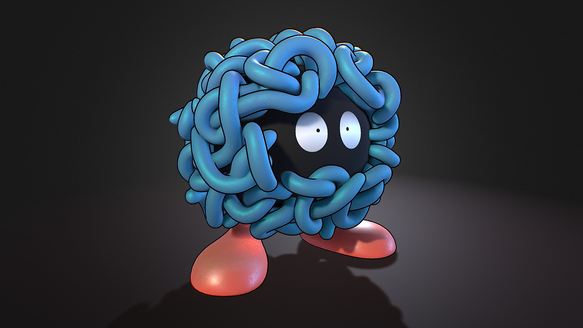3D model Tangela Pokemon - This is a 3D model of the Tangela Pokemon. The 3D model is about a blue and red toy.