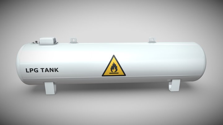 Liquefied Petroleum Gas Tank (High-Poly) 3D Model