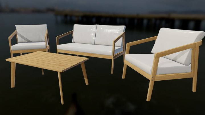 Set Mesa & sillas de jardín en madera