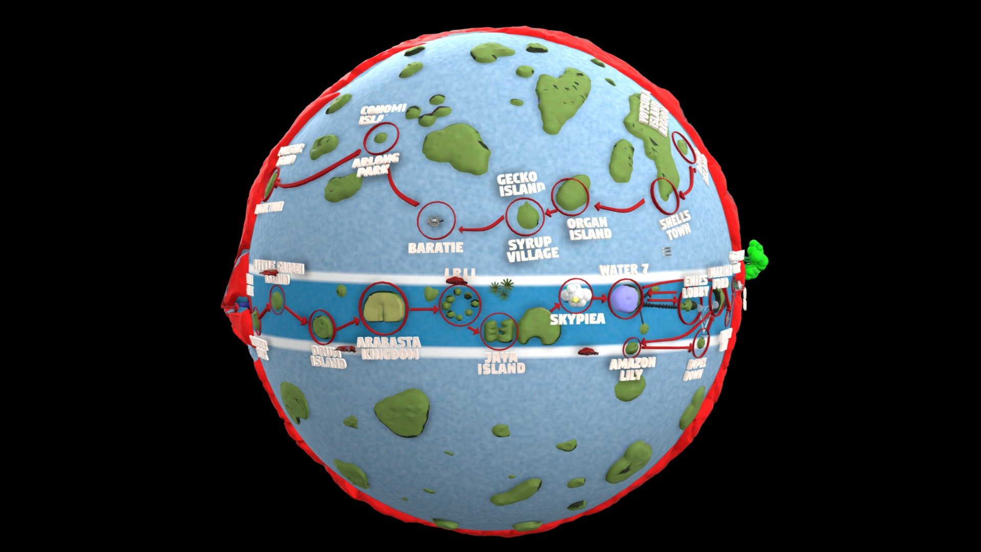 Final GRANDLINE VISUAL MAP 2022 - New One Piece Full Cartography