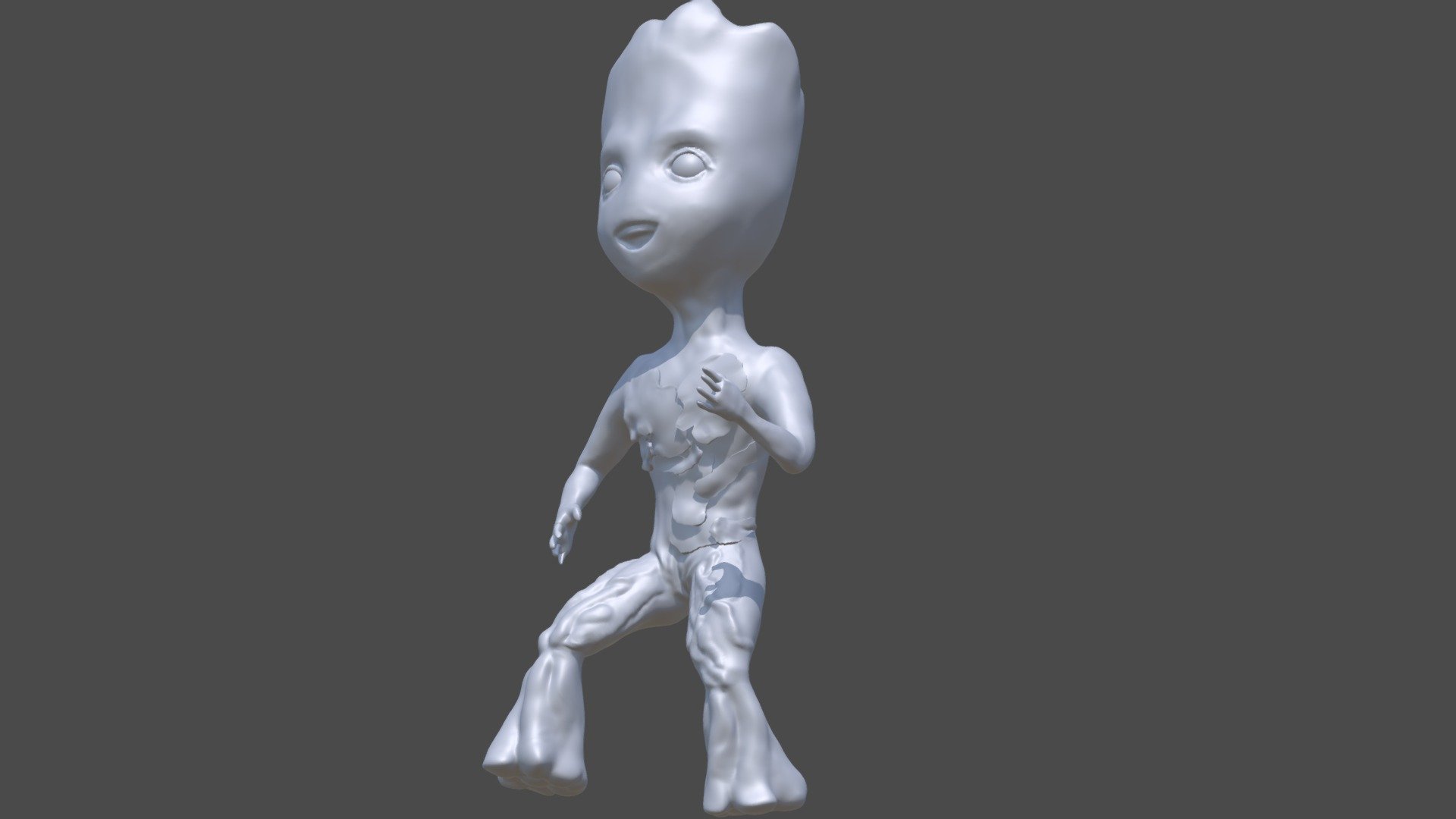 Baby Groot modeling process 1