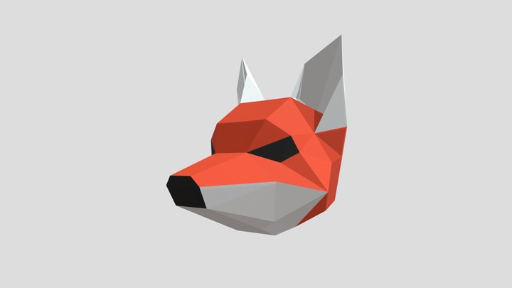 Lowpoly Fox Head 3D Model