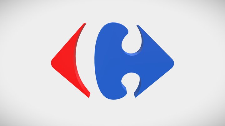 Carrefour superstore logo 3D Model