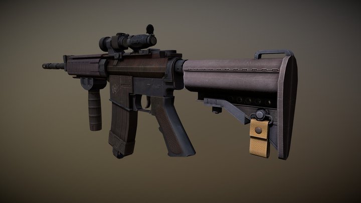 M4A1 Carbine Gun 3D Model