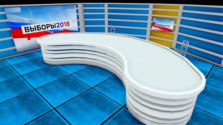 Студия телеканала КТВ (2015-2017) 3D Model
