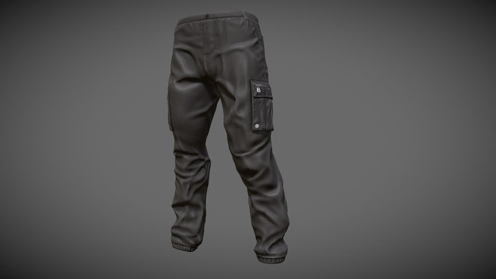 C9 Black Cargo Pants 3D Model