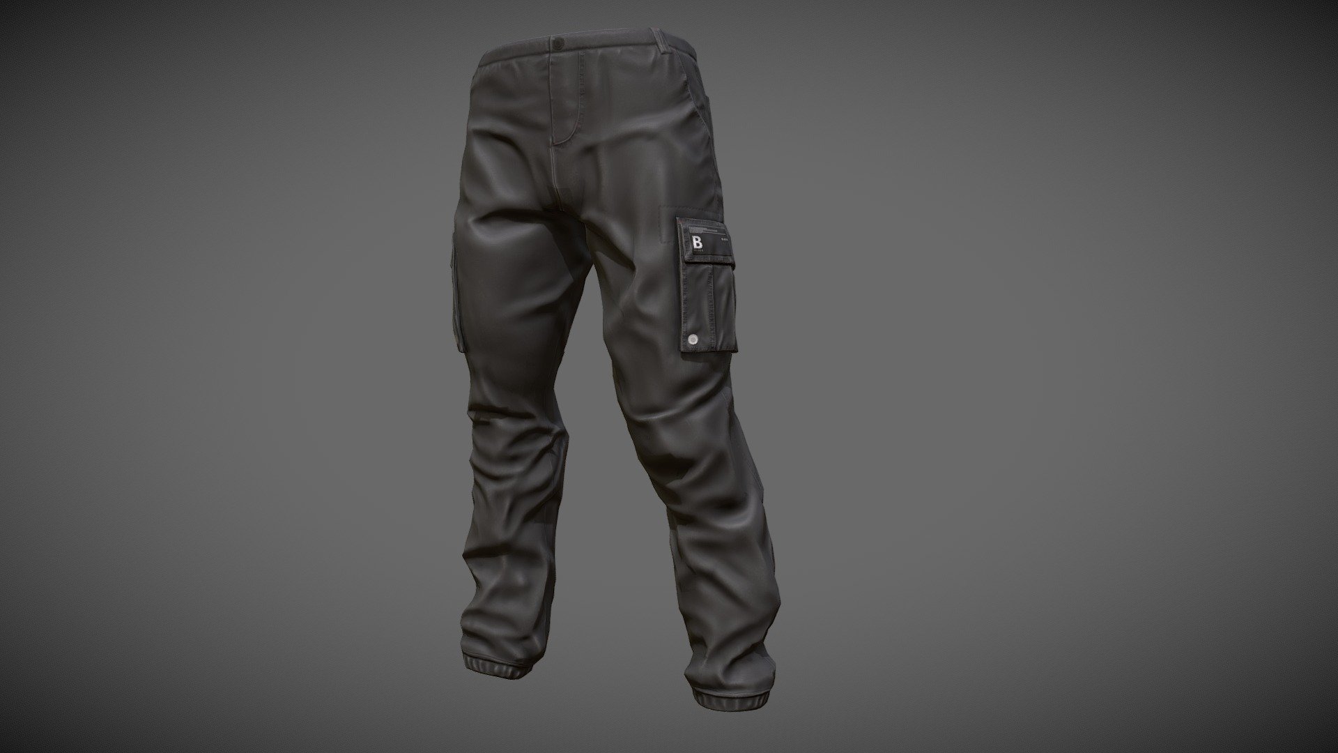 C9 Black Cargo Pants  3D model by KeatonRobin KeatonRobin 254535d