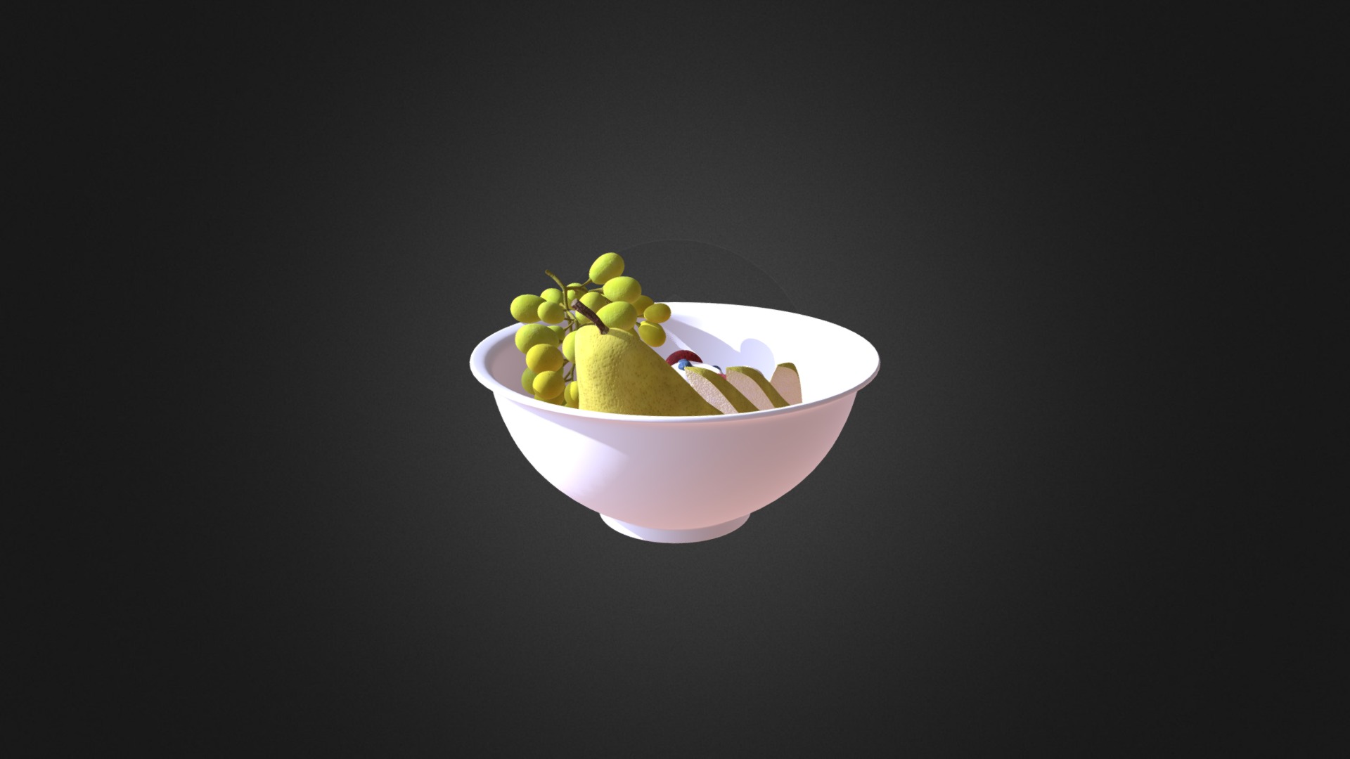 3D model Fruits with Yoghurt - This is a 3D model of the Fruits with Yoghurt. The 3D model is about a bowl of fruit.