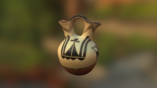 Santo Domingo Pueblo Wedding Vase, c1940 3D Model