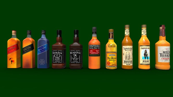 Liquor Bottles 5/5 3D Model