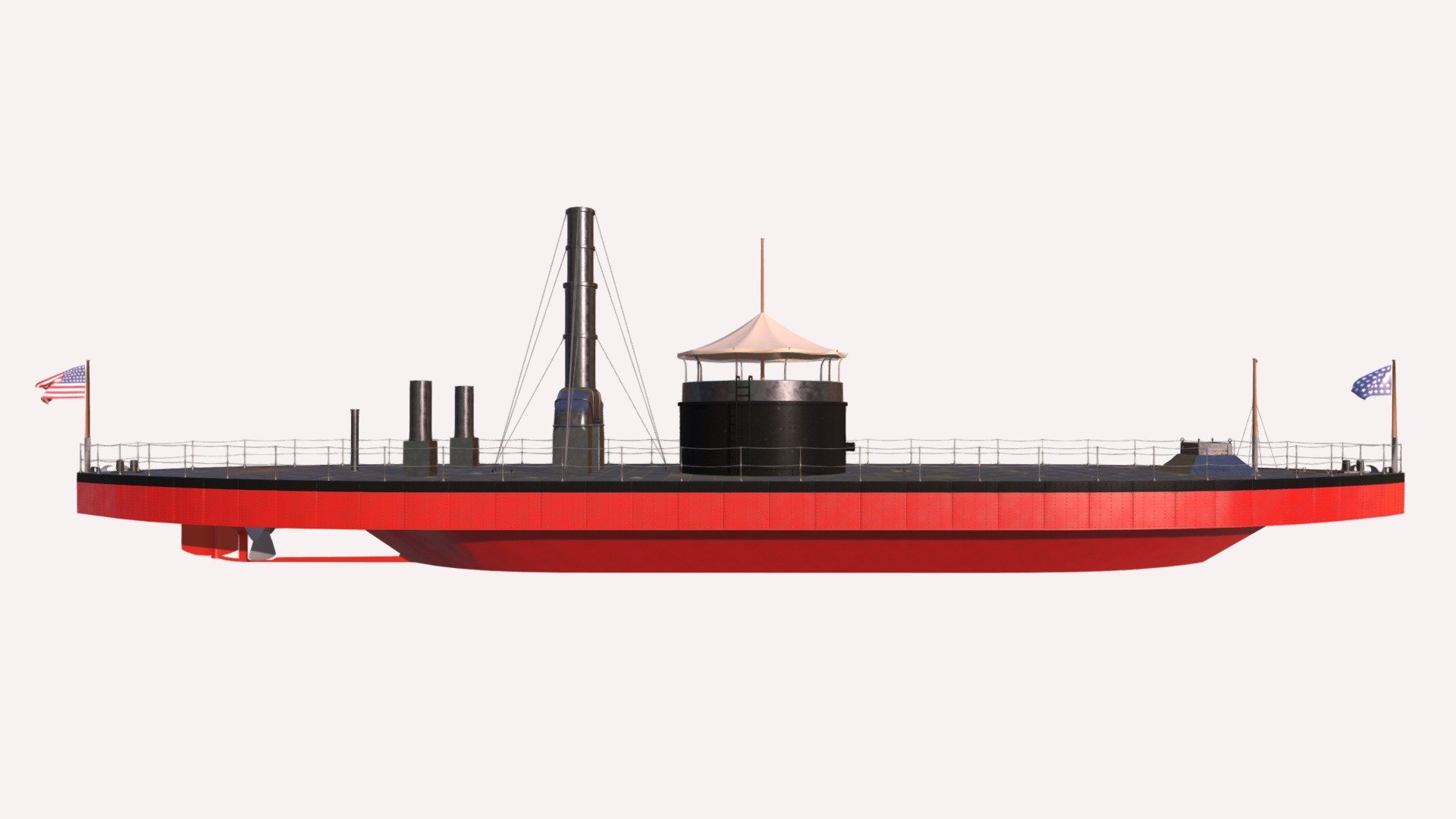 USS Monitor Deck Layout from November 1862 - 3D model by NOAA's Monitor ...