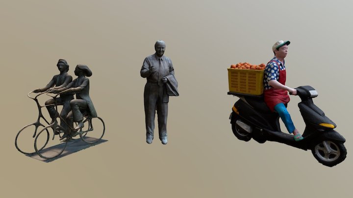All 3 Woodlands Statues 3D Model