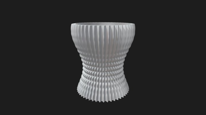 Undulating Ribbed Planter 3D Model