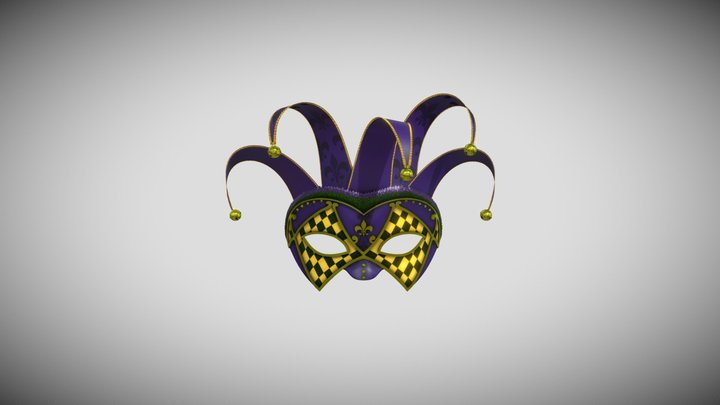 Mardis Gras Jester Mask 3D Model