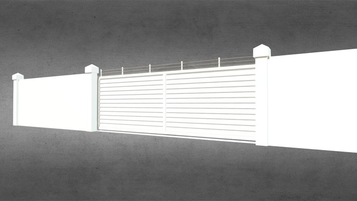 FDC StrongWeld Industrial Airfoil Louvered Gate 3D Model