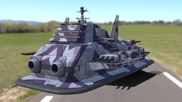 Big Tray Class Land Battleship 3D Model