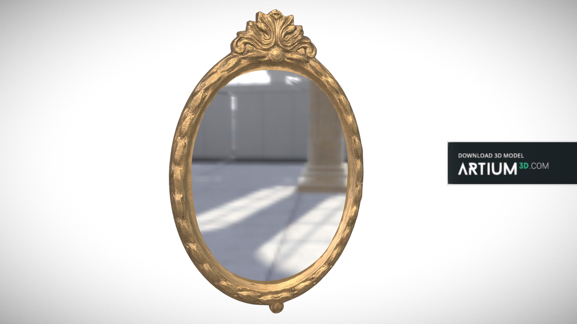 3D model Neoclassical wall mirror – France about 1900 - This is a 3D model of the Neoclassical wall mirror – France about 1900. The 3D model is about a gold and silver ring.