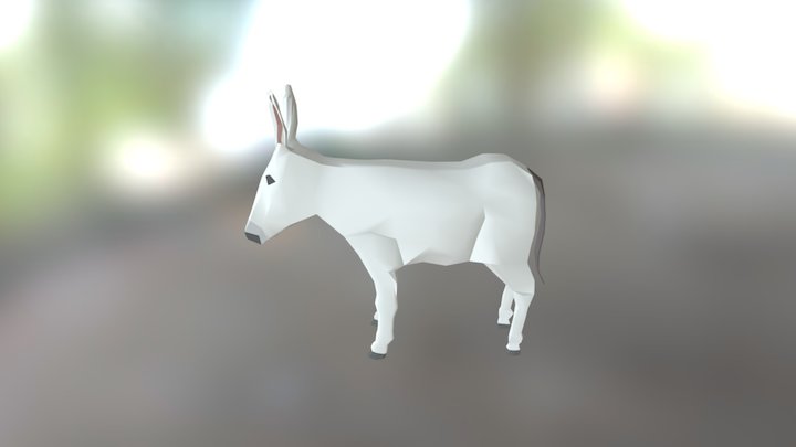 White, Carved Donkey 3D Model