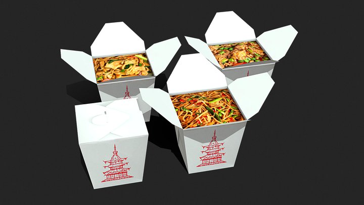🥡Chinese take Out Boxes🥡 3D Model
