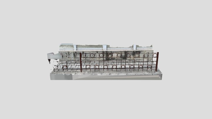 Sidewalk with iron fence 3D Model