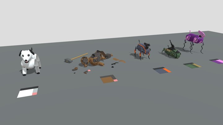 XYZ_Draft_Color Robo Dog 3D Model