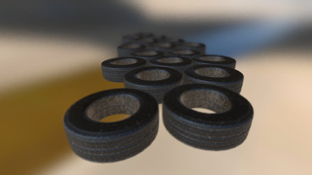 A bunch of Tyres 3D Model