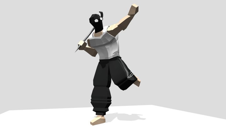Russian sportsman with a crowbar lowpoly – Modèle 3D gratuit STL