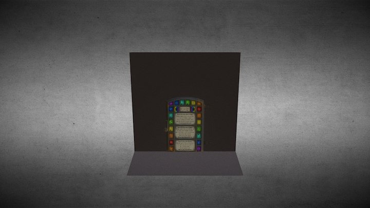 Lyrical Stained Glass Door 3D Model