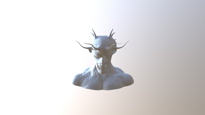 Alien Demon Head 3D Model