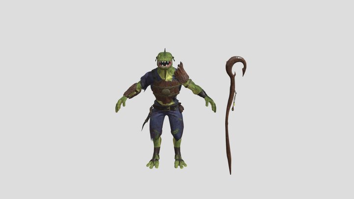 Lizardman Texturing 3D Model