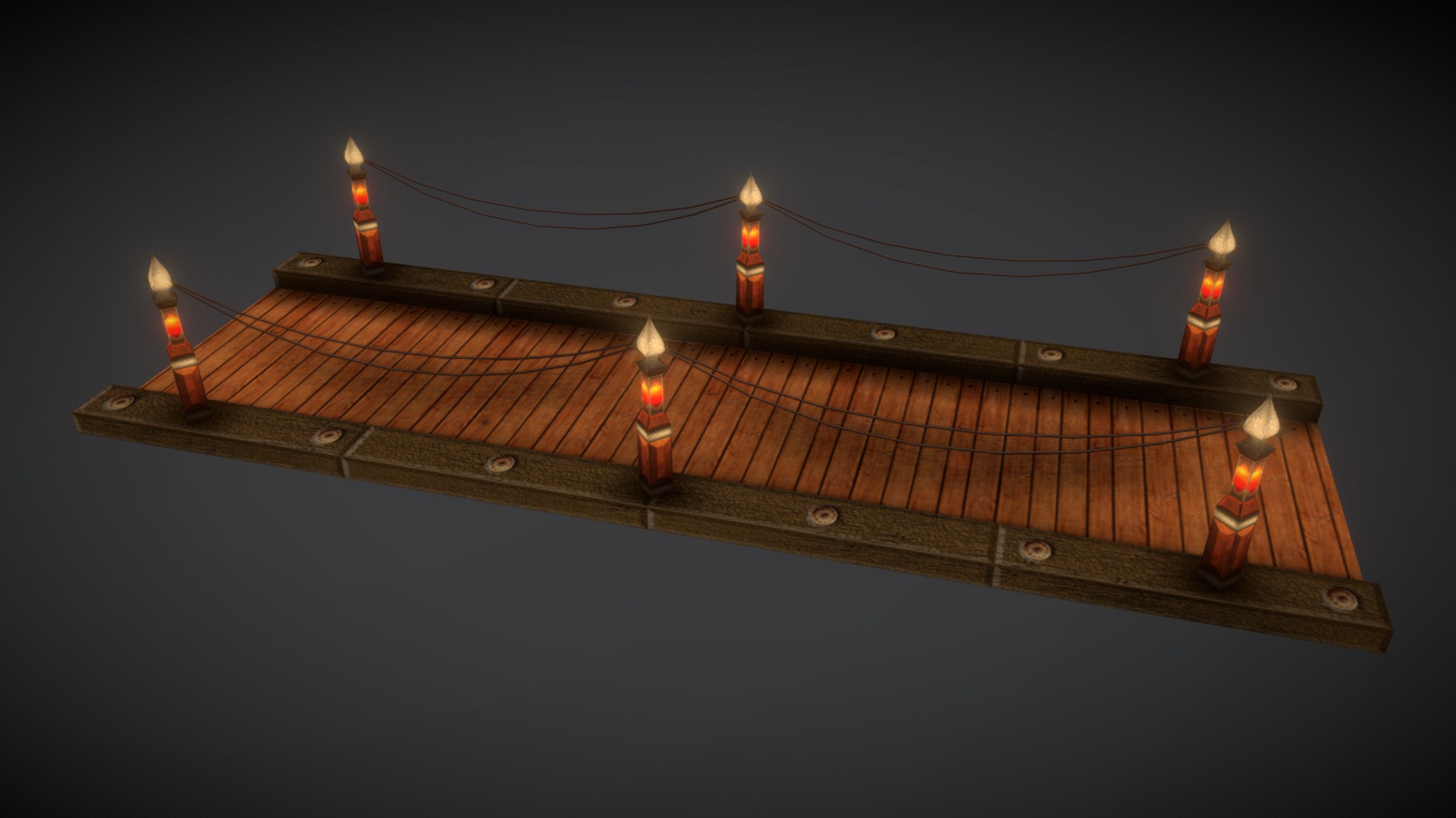 3D model Bridge - This is a 3D model of the Bridge. The 3D model is about a wooden model of a ship.