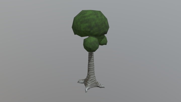 Low Poly Stylized Tree 3D Model