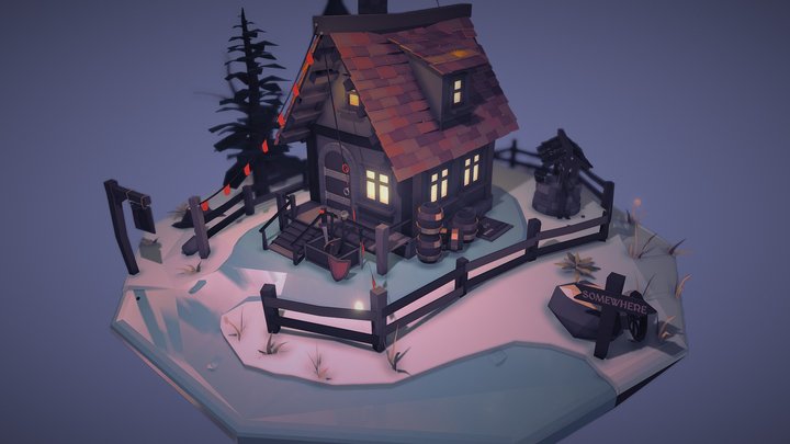 Winter Medieval Fantasy Tavern – Free 3D Model STL