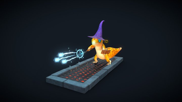 Wizard Gecko 3D Model