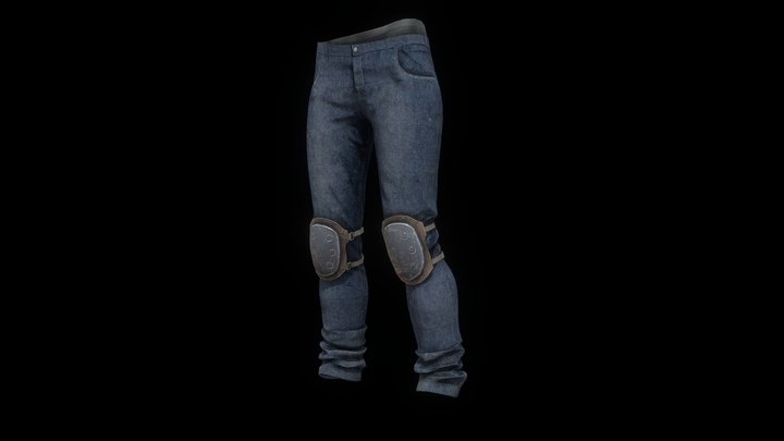 Jeans with Knee Pads 3D Model