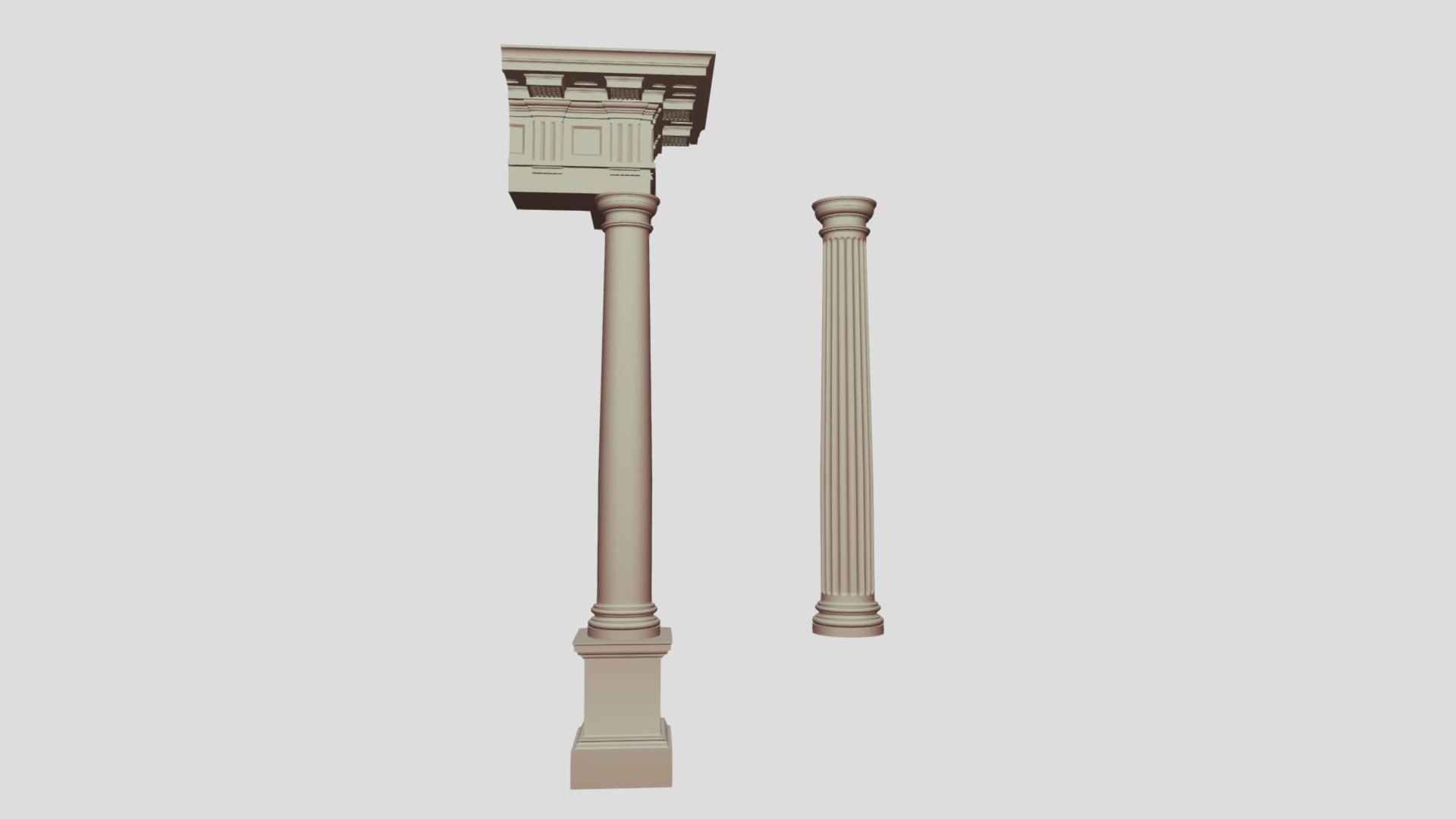 Doric pedestal, column & entablature