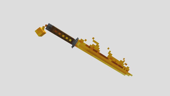 Gold katana 3D Model