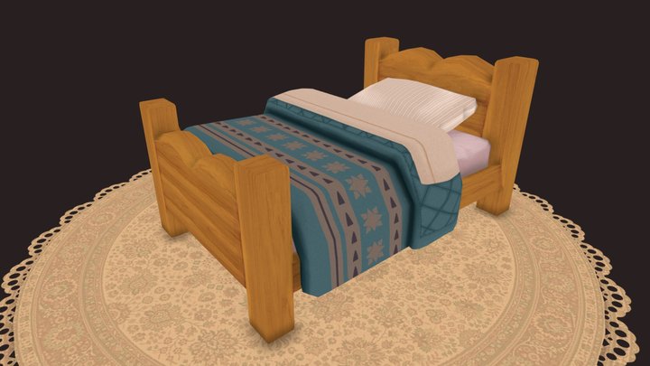 Cottage Bed 3D Model