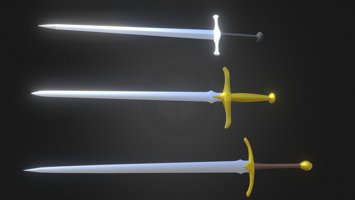 Medieval Sword Set 3D Model