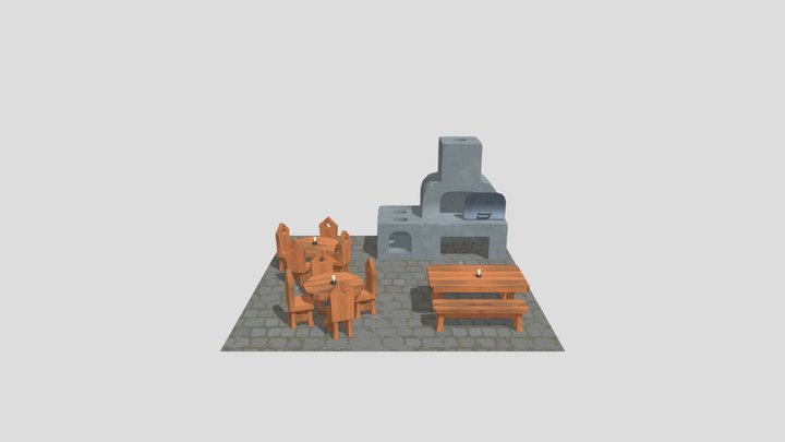 Medieval Tavern Set 3 3D Model