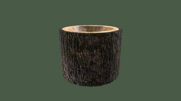 Bark Bowl Tall 3D Model