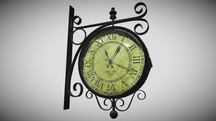 Victorian Street Clock 3D Model