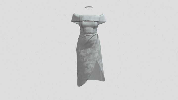 Formal Off-Shoulder Dress for MetaHuman 3D Model