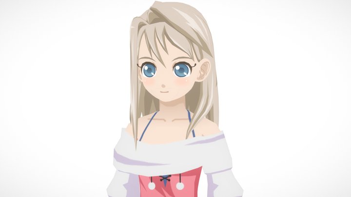 Anime character - Cristina Lowpoly 3D Model