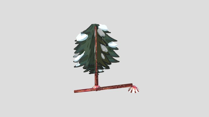 Snowy Trees Asset 3D Model